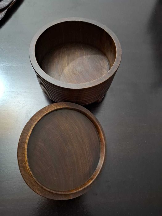 caixa de madeira artesanal com tampa ou caixa indiana de chapati