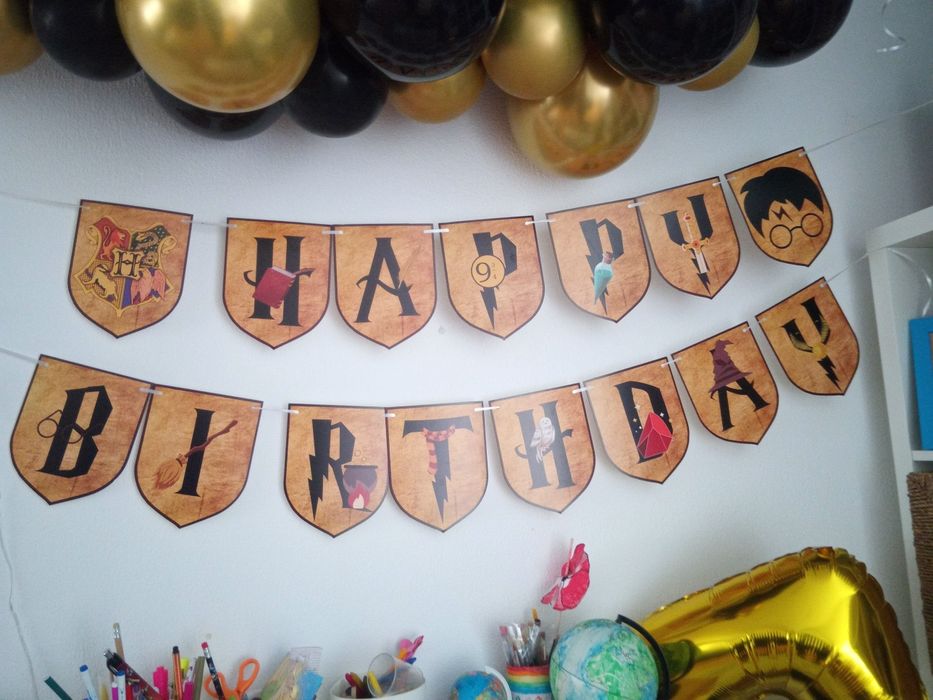 Faixa, toalha e guardanapos NOVOS aniversário Harry Potter