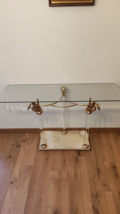 Móvel de entrada em vidro e mármore - 80€