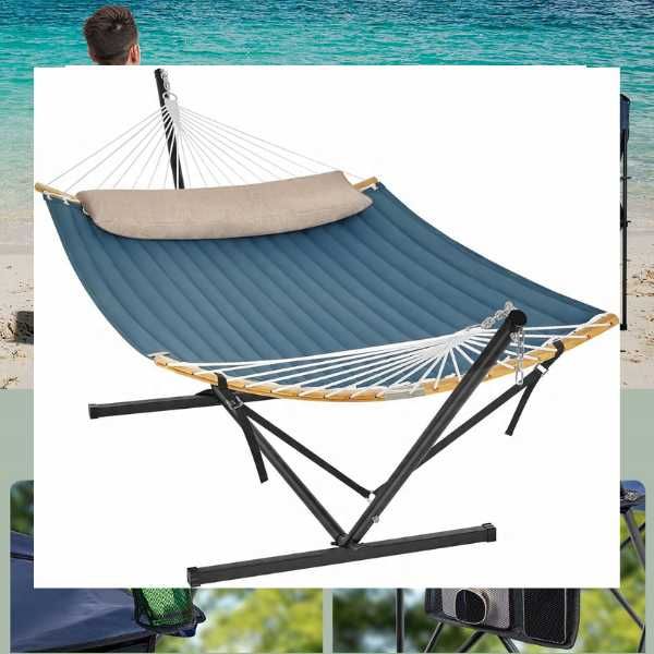 HAMAK dwuosobowy ZE STELAŻEM poduszka różne modele DaMaOutlet.pl