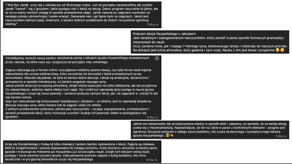 Korepetycje język hiszpański