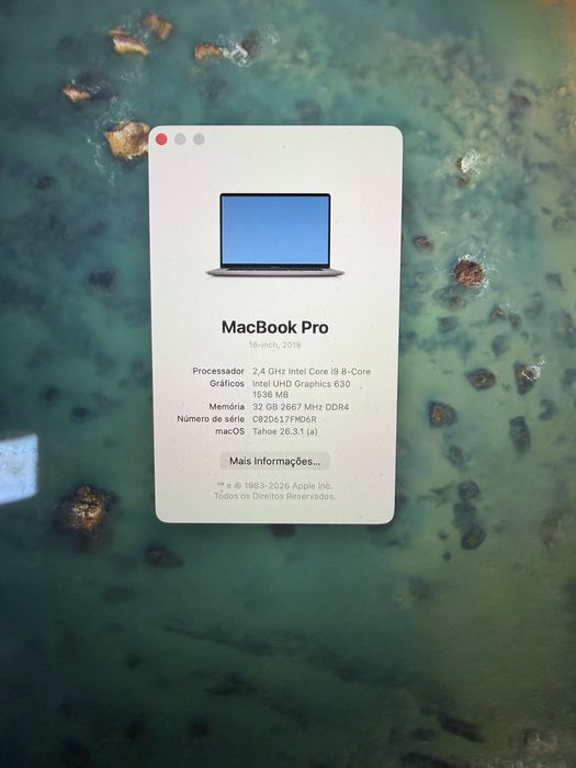 Macbook Pro 2019 Intel i9 16 polegadas