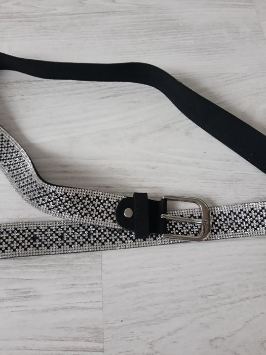 Pasek damski srebrny