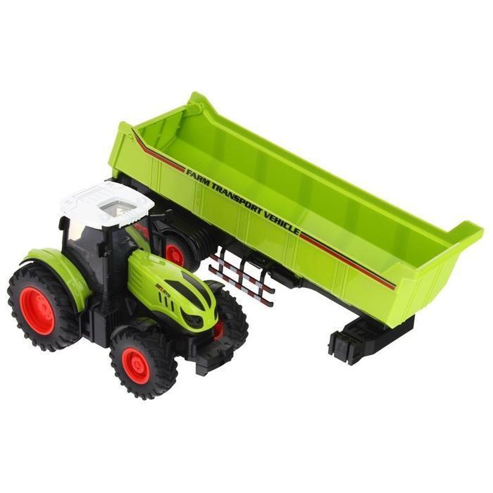 Traktor Zdalnie Sterowany Ciągnik z Przyczepą RC Pilot Światła