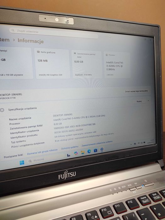 LAPTOP | Fujitsu LifeBook E736 | i5-6200U | 8GB | 128SSD | Win11