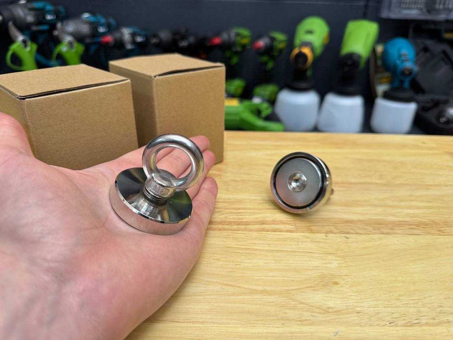 Міцний Пошуковий Магніт з неодиму 70кг (48-1) Односторонній з ручкою