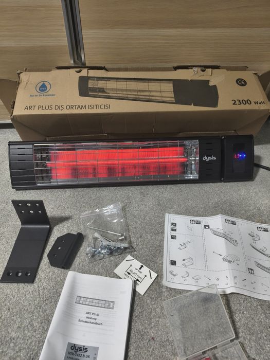 Lampa cieplna, promiennik podczerwieni dysis z pilotem i regulacją tem