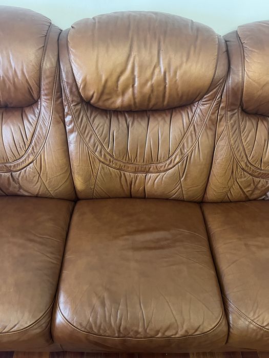 Vende-se Sofa Cama Pele Couro Castanho