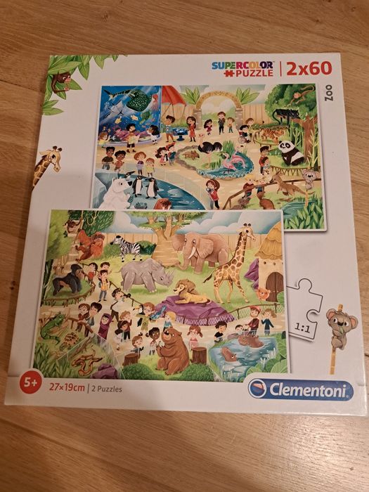 Puzzle 2x60 / 120 elementów zoo