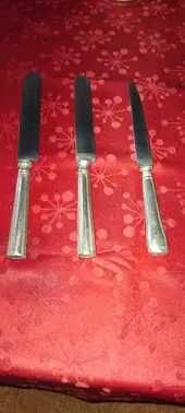 Conjunto de 3 Facas de prata antigas