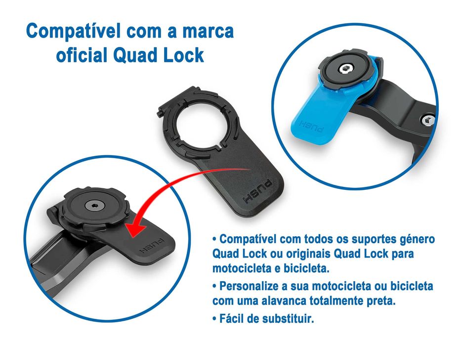 Alavanca para suporte telemóvel género Quad Lock