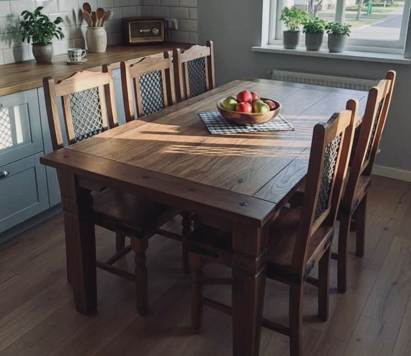 Stół , 6 krzeseł styl rustykalny / kolonialny