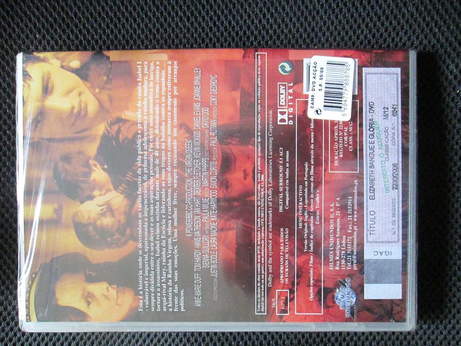 Elizabeth – Sangue e Glória, DVD novo e selado