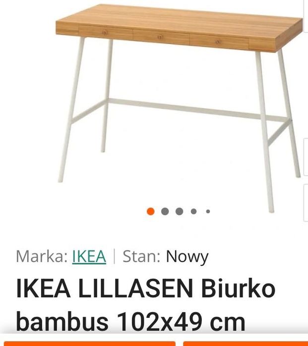 ikea lillesen biurko bambus
