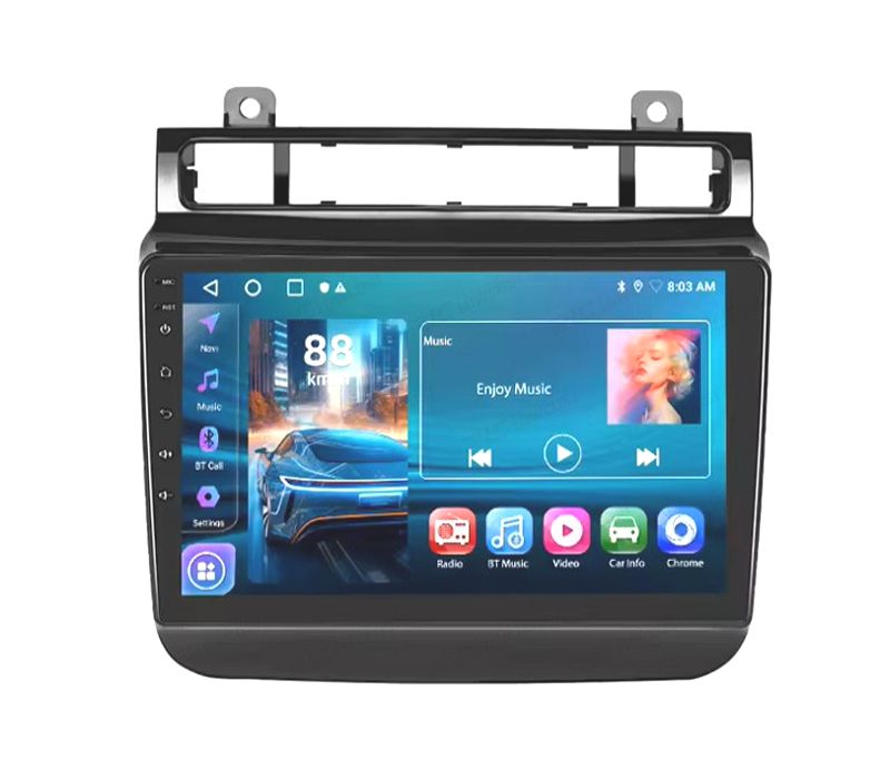 RÁDIO GPS 9'' ANDROID 13 VOLKSWAGEN TOUAREG 11-17 2 DIN 4GB+64GB