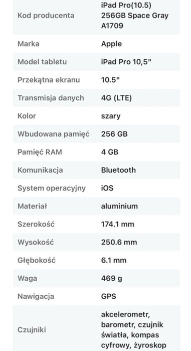 Ipad Pro (10.5) 256GB