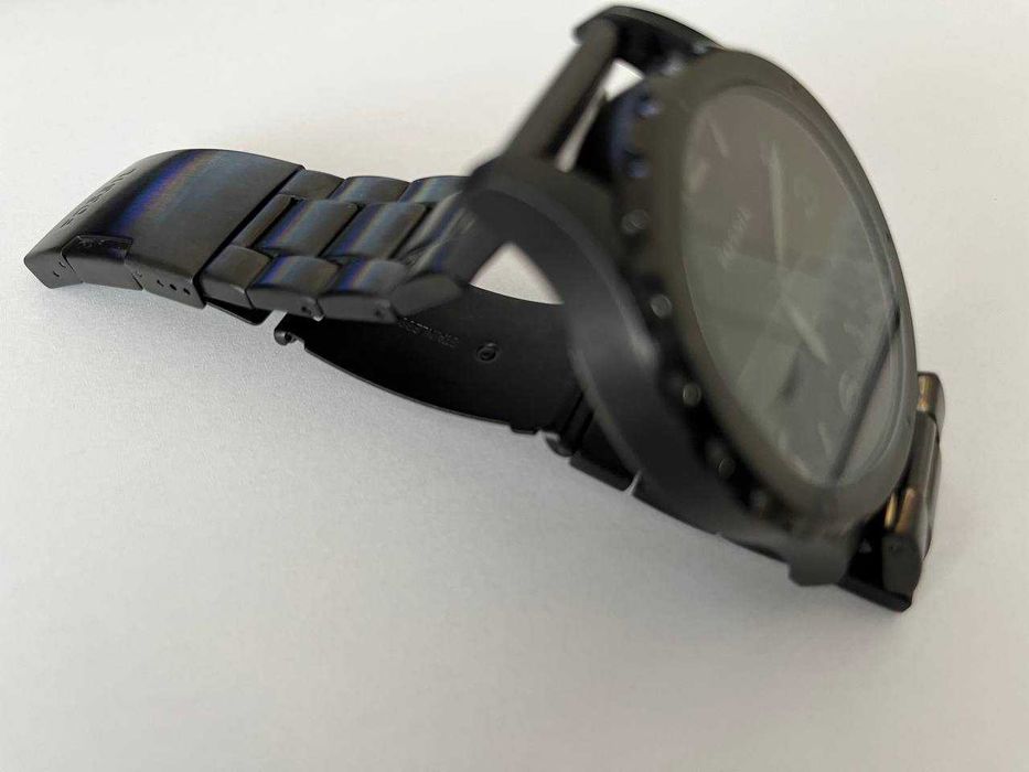 Мужские часы Fossil Nate / черный циферблат / черная сталь JR1458