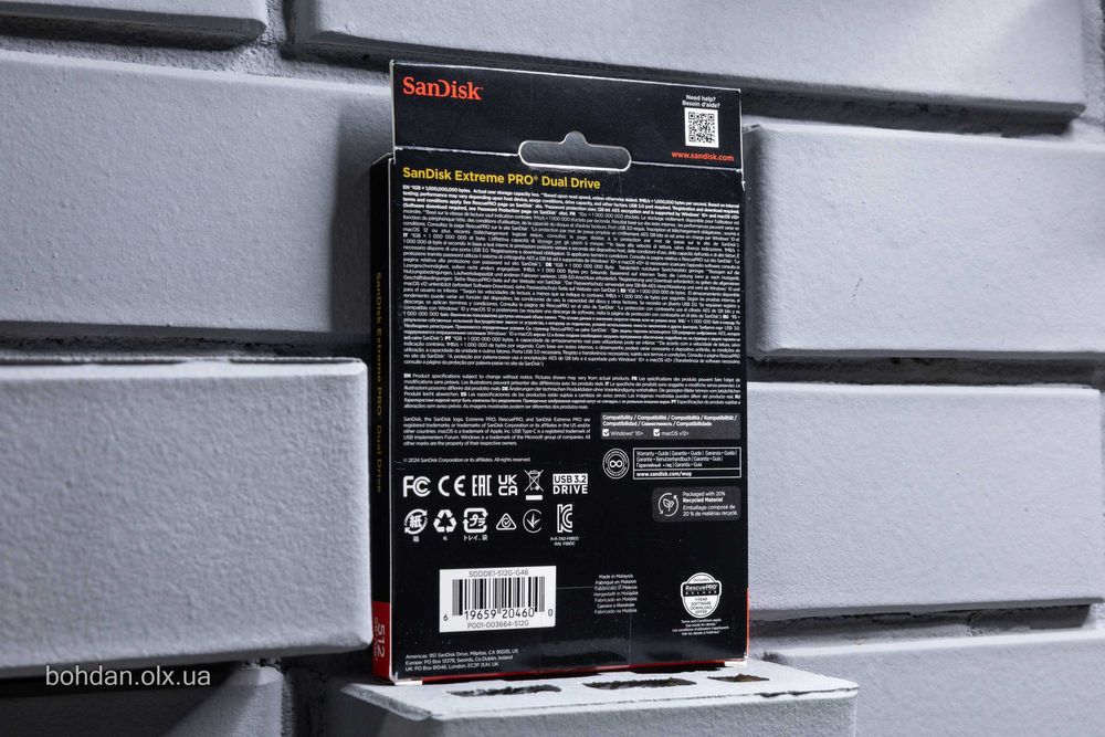 SanDisk Extreme PRO Dual Drive 512GB (SDDDE1-512G-G46)