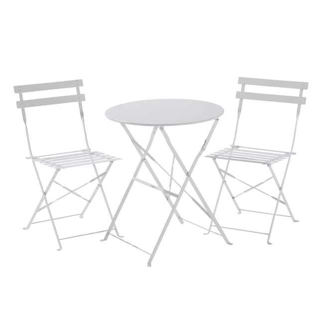 Conjunto Varanda Branco Mesa + 2 Cadeiras