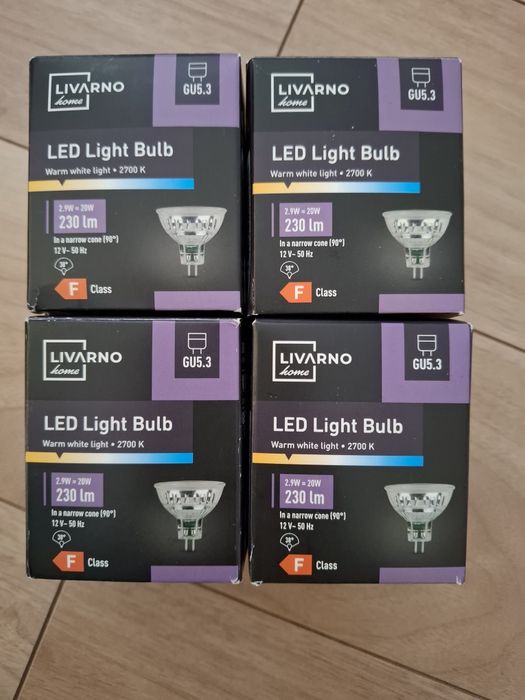 Żarówki LED GU5.3, 4 sztuki