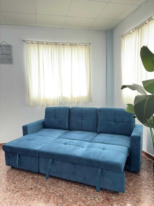 Sofa cama chaiselongue reversivel Paga na ato entrega Envio gratis