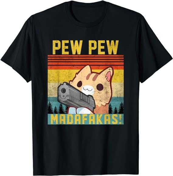 T-shirt amantes de gatos "Pew pew madafakas" - VÁRIAS CORES/TAMANHOS