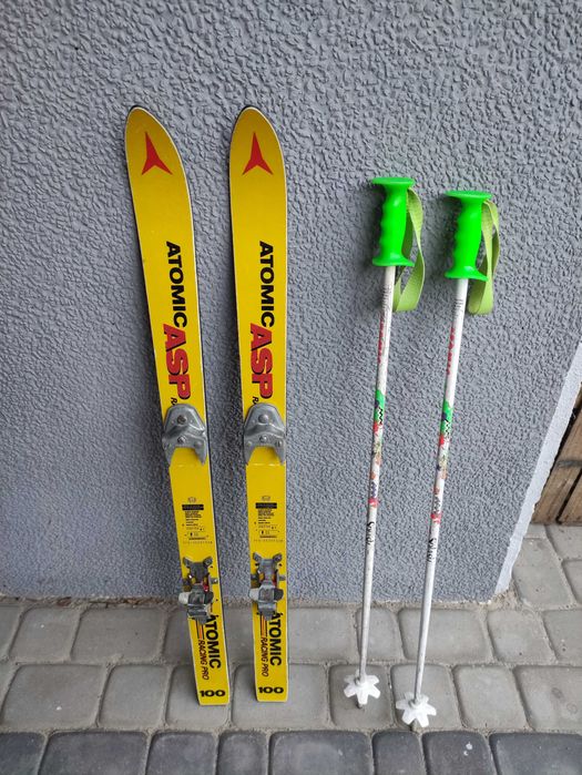 Narty dziecięce Atomic ASP Racing Pro 100 wiązania + kijki Przeworsk