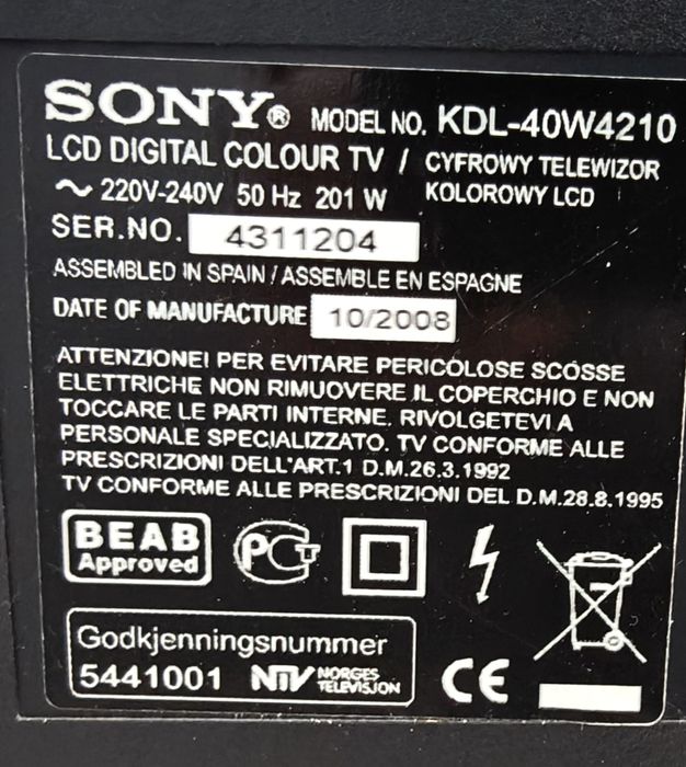 Telewizor 40" Sony Bravia KDL-40W4210