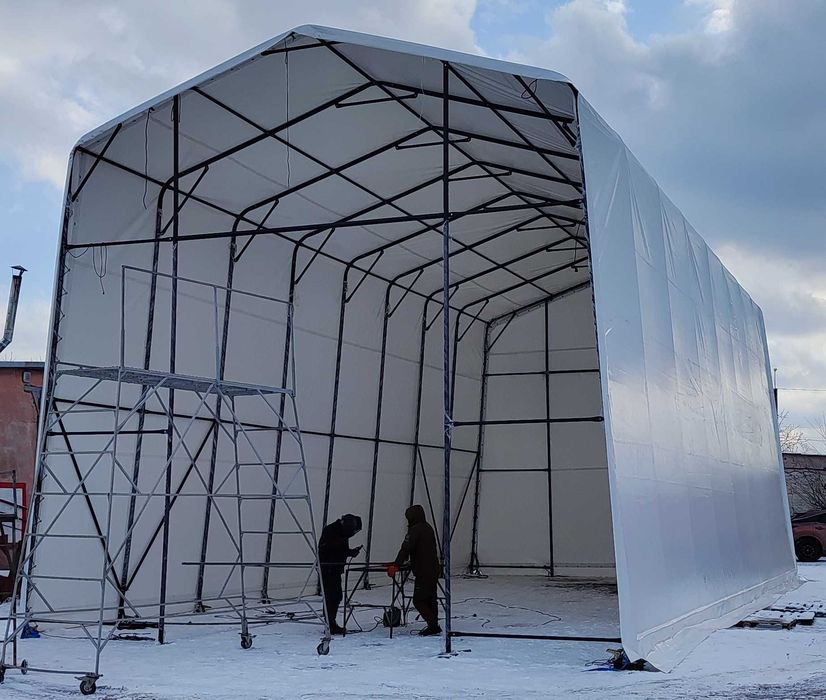 ПВХ Ангар швидкозбірний 16.6х7.8х7.5м | Двоскатний склад під ключ