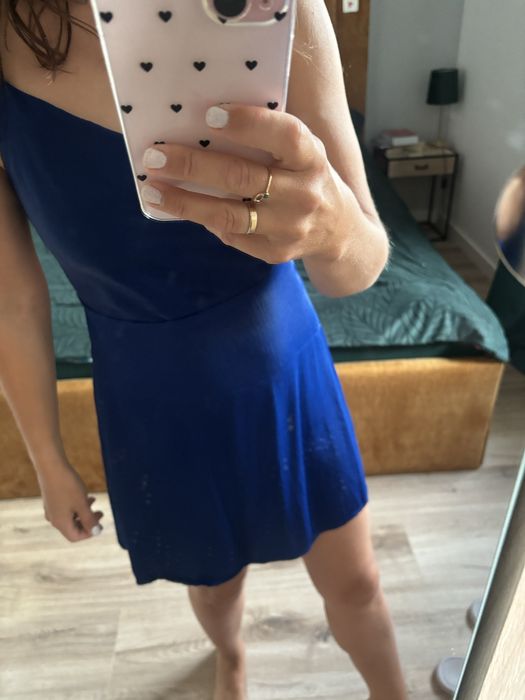 Sukienka satynowa wiskoza ZARA rozmiar S