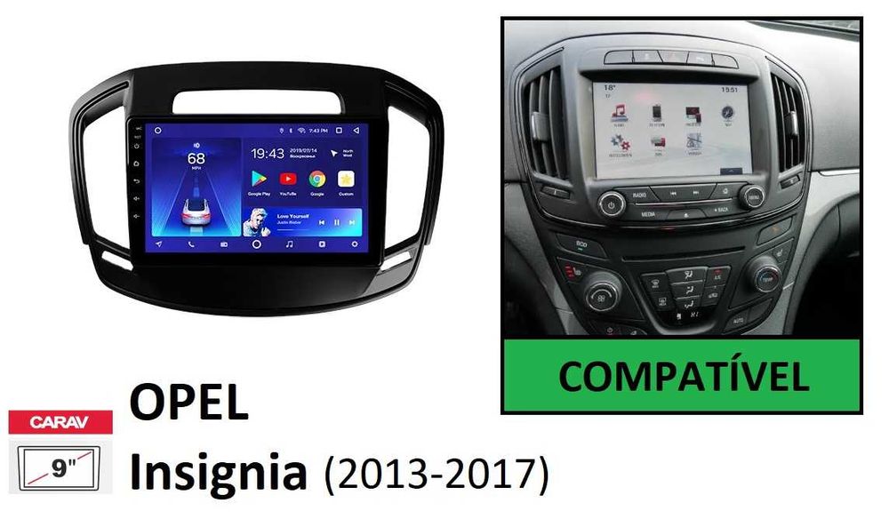 (NOVO) Rádio 2DIN • OPEL • Insignia (2008 a 2017) • Android [4+64GB]