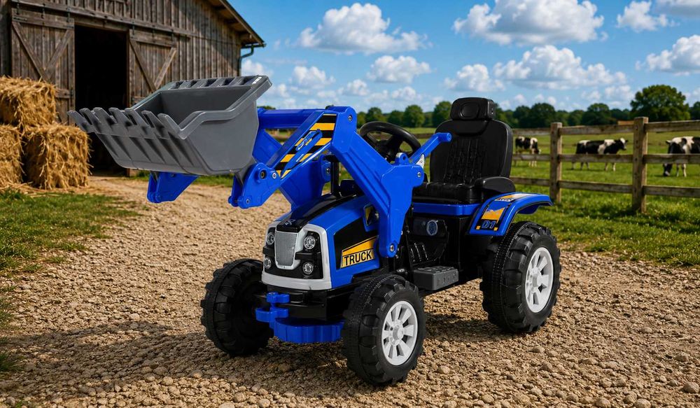 Duży Traktor na akumulator Koparka z łyżką 90Wat