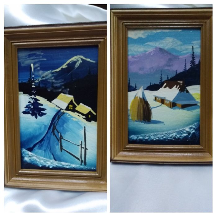 Картина маслом объемная " Карпаты ".