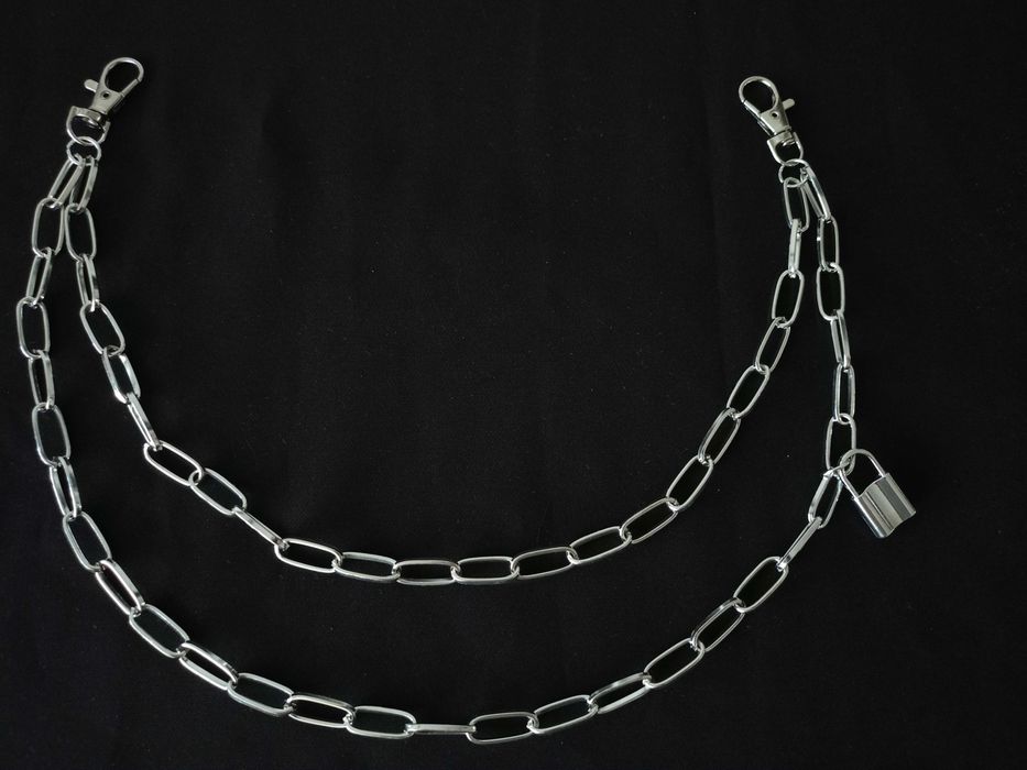 Metalowy podwójny łańcuszek do spodni z kłódką dlł. 40cm