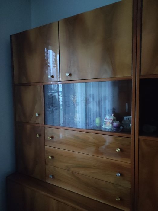 Meblościanka koniec lat 70, połysk, 4 el. + Ława rozkładana GRATIS!!!