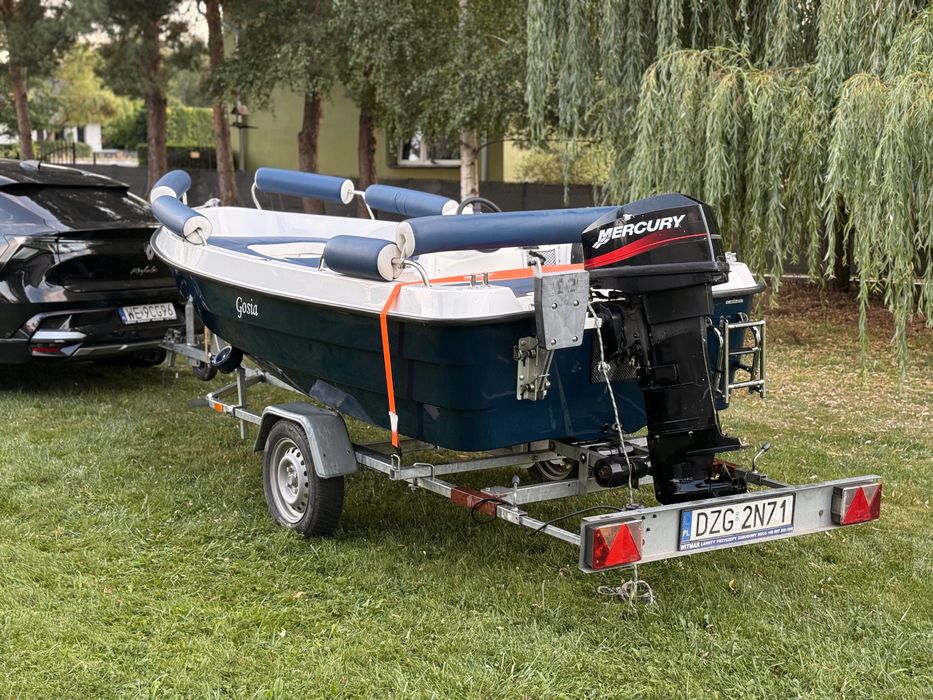 Łódź motorowa z silnikiem 25KM 2T + przyczepka
