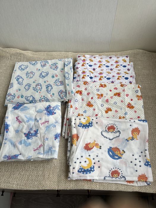 Ковдра дитяча, борти, пелюшки байкові, простирадло