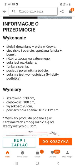 Sofa amerykanka bonell