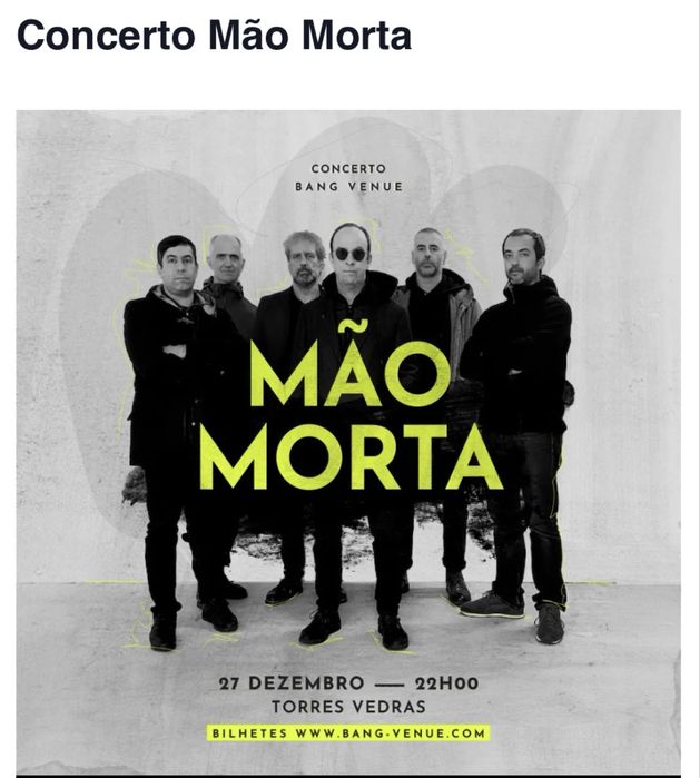 Bilhete Mão Morta dia 27/12