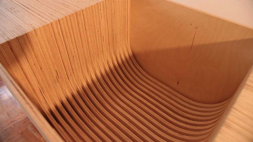 Mesa de entrada em contraplacado de bétula – design único, Lisboa