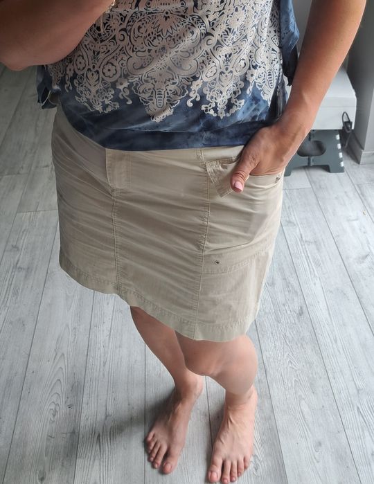 Spódnica letnia z kieszeniami, beż, Next,  L/ XL