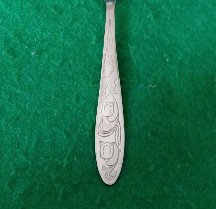 komplet 6 łyżeczek do kawy Mocca - stal nierdzewna, zdobienia, PRL