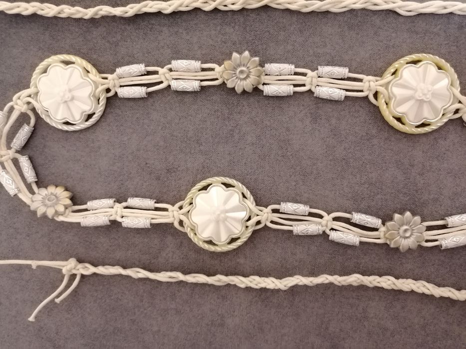 Pasek ozdobny sznurkowy/ pleciony ze sznurka, Boho, Vintage