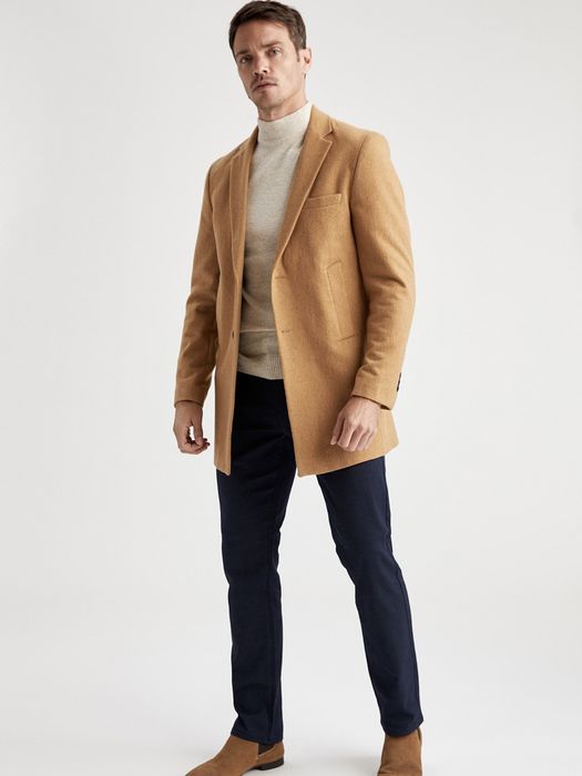 Чоловіче пальто DeFacto L — Колір Camel (Кемел)
