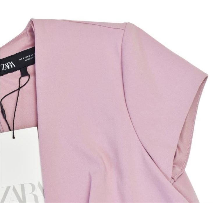 Нова рожева сукня з бантовими складками на подолі zara