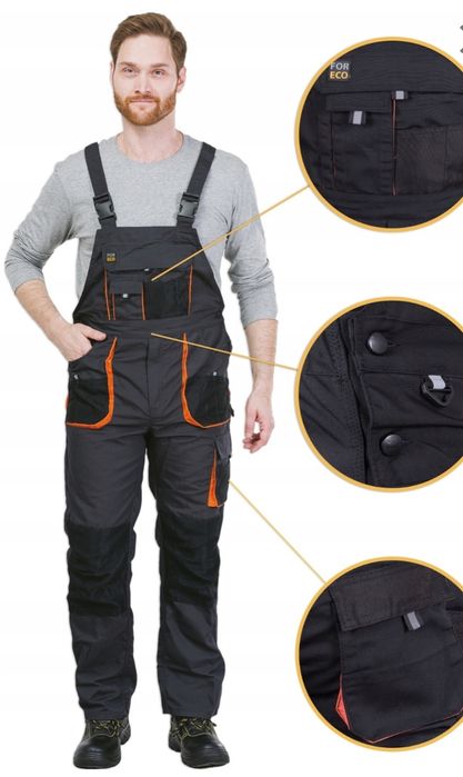 Спецодяг робочий Польща, Захисний напівкомбінезон з міцними кишенями