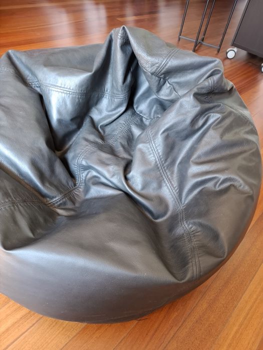 Puff de descanso em pele genuína 90cm diâmetro