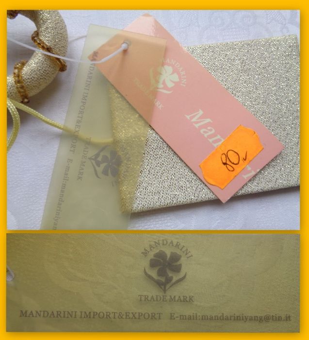 Malutka Torebka Wizytowa haftowana złotą nitką