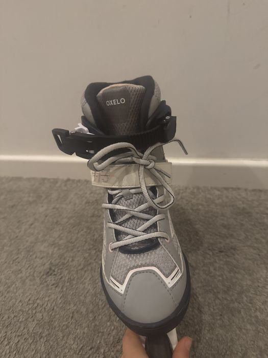 Patins em linha oxelo cinza e rosa  ótimo estado 35a38