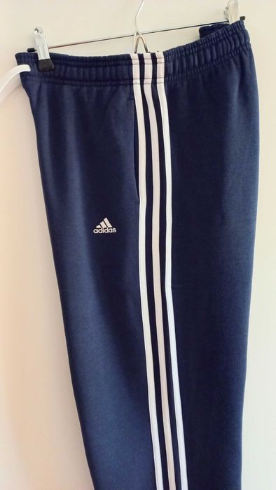 ADIDAS spodnie dresowe GRANATOWE na meszku chłopak 15-16 lat bawełna